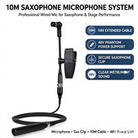 Microphone d'instrument à condensateur filaire à pince unidirectionnel XLR 48V pour saxophone, enregistrement sur scène, performance musicale