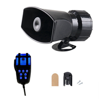 12V 100W 7-Ton Blaue Blinkende Auto-Lautsprecher Elektronische Sirene Laute Auto-Warnung Motorradalarm Feuerwehrsirenen-Hupe mit Licht