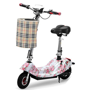 Electric Scooter Mini Folding Brushless Motor White Red Black Adult Use - Product Image 3