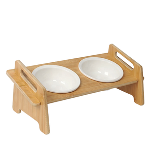 Adjustable Wooden Cat/Dog <strong>Bowl</strong> Holder Solid Style Portable <strong>Pet</strong> <strong>Feeder</strong> with Protective Cervical Spine Charge Source Dog Food Tray - Product Image 6