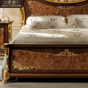 Letto Matrimoniale in Legno Massello Stile Europeo Italiano 1,8m con Contenitore per Camera da Letto Nuziale Arredamento Classico - Product Image 3