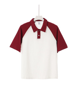 Polo de algodón al por mayor 200G manga raglán contraste color personalización bordado Polo para <span class=keywords><strong>hombre</strong></span> - Product Image 5