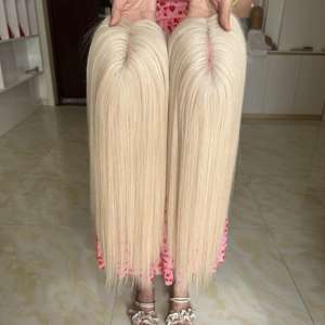 YF-2301 # Perruque russe vierge lisse pour femmes, densité 130 %, base mono 5x6, logo personnalisable, petits nœuds, vente en gros - Product Image 6