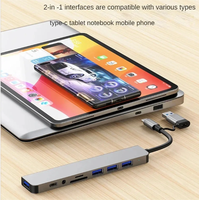 FYX Stock Prix d'usine 8-en-1 USB 3.0 Type-C Hub Station d'accueil avec lecteur de carte SD TF Port Audio pour ordinateur portable Tablette PC