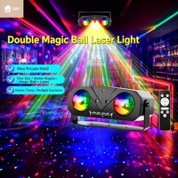 Lámpara de Discoteca con Doble Bola Mágica Láser, Control Remoto, Activación por Sonido, Luz para Fiestas, Bares, Clubes, Bodas y Festividades