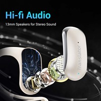 Écouteurs Traducteurs Intelligents F56 avec Écran Tactile et WiFi, Compatibles Android et iOS, Batterie Rechargeable 500mAh
