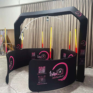 Cabina de Fotos 360 con Fondo de Escenario, Última Moda 2026, <span class=keywords><strong>Alquiler</strong></span> Comercial, Cabina de Fotos con Cámara 360 y Luz de Relleno LED - Product Image 1