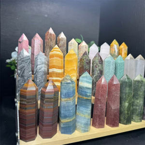 <span class=keywords><strong>Prix</strong></span> usine cristal pierre de guérison point d'énergie bleu onyx matériau mixte tour de cristal pour la méditation - Product Image 4