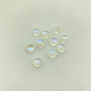 Piedra preciosa decorativa facetada cabujón arcoíris blanco Natural de 8mm al por mayor para la fabricación de joyas - Product Image 1