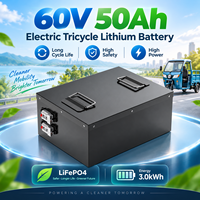 Batterie lithium-ion 60V 50Ah pour moto électrique, scooter électrique, vélo électrique, véhicule à deux roues, batterie rechargeable avec BMS