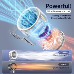 Ventilateur portable rechargeable 20000 tr/min avec lumière LED, ventilateur USB avec batterie Powerbank, ventilateur de table pour le camping en extérieur - Product Image 3