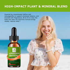 Gotas Líquidas de Açafrão Lipossomal de Marca Própria com <span class=keywords><strong>Ashwagandha</strong></span> e L-Teanina para Apoio ao Humor e Equilíbrio Emocional - Product Image 3