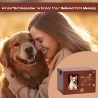 Urnes funéraires en bois pour chiens et chats avec cadre photo personnalisé pour cendres de chat et de chien
