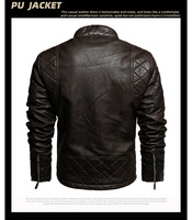 Veste en PU à col rabattu pour homme, style décontracté et hippie, couleur unie, doublure en polyester, automne/hiver