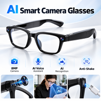 Lunettes Caméra IA V03Pro 8MP Vidéo 1200P Anti-tremblement Traduction en temps réel Photochromiques UV400 Type-C 40g Conception Open Ear IP65