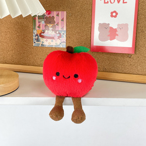 Couple <span class=keywords><strong>rouge</strong></span> <span class=keywords><strong>pomme</strong></span> en peluche pendentif sac créatif poupée de fruits de noël pour enfants porte-clés jouets cadeau - Product Image 4