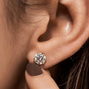 14k 18k सोने की बालियां कस्टम 3 थक्का 0.5ct 1ct 2ct 3 gi प्रमाणित प्रयोगशाला महिला पुरुषों के लिए हीरे की स्टड इयररिंग्स - Product Image 1
