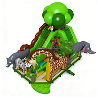 Château gonflable animal amusant pour l'extérieur, parc d'attractions, trampoline gonflable avec toboggan combiné