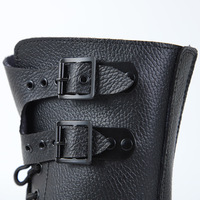 Bottes tactiques montantes pour hommes Leiture, à lacets, avec embout en acier, imperméables, antidérapantes, semelle intermédiaire en EVA, été/hiver, cuir et laine