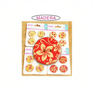 Bottoni Decorativi in Legno Ilan 30mm con Design Floreale per Lavori Artigianali - Product Image 1