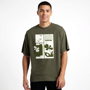 Camiseta de streetwear personalizada de alta calidad con estampado serigrafiado, corte cuadrado, 100% algodón, para hombre, con efecto lavado ácido. - Product Image 1