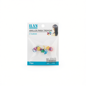 Anelli per trecce 6x8mm 15 pezzi per acconciature - Product Image 3