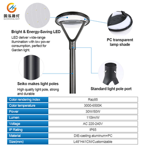 Nueva Lámpara de Jardín LED Solar para Exteriores, de Alta Potencia, Impermeable IP65, de Aluminio, 30W 50W, Personalizable, Precio de Fábrica - Product Image 3