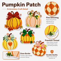 En gros, patchs brodés personnalisés citrouille et appliques nœud Halloween pour vêtements, sacs, vestes DIY en gros