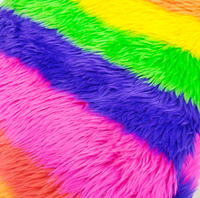 Tissu en fausse fourrure tricotée 100 % polyester, motif fruits colorés, jacquard luxueux, peluche bouclée, pour projets de jouets, directement de l'usine