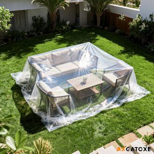 <b>Plastic</b> Sheeting <b>Roll</b> 10 X 25 Ft 6 Mil Clear UV Resistant Multipurpose Protection For Indoor Outdoor Use - Product Image 6