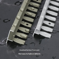 Profilé de nez de marche en aluminium en forme de F, bande de finition antidérapante pour protection des bords des marches, pour carrelage, vinyle et revêtements de sol stratifiés