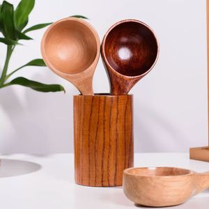 Cuillère à riz et à bouillie japonaise en bois, longue et grande, avec manche - Product Image 3