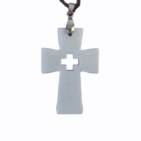 Collier avec pendentif en forme de croix pour hommes et femmes, pierre volcanique, grande taille, Quantum, amour