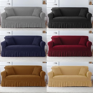 Seerventouse housse de canapé en tissu à carreaux universel, volants complets, élastique, extensible, housse de canapé élastique, vente en gros d'usine - Product Image 2