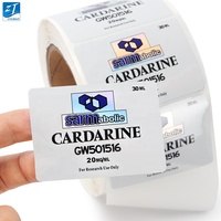 Papel adhesivo a4 de autenticidad holográfica personalizado, pegatinas reflectantes de 50mm x 30mm, pegatina de medicina holográfica personalizada