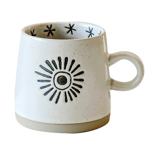Taza <span class=keywords><strong>de</strong></span> cerámica Lelyi American Retro pintada a mano con <span class=keywords><strong>sol</strong></span> y luna, taza <span class=keywords><strong>de</strong></span> <span class=keywords><strong>café</strong></span> Simple creativa <span class=keywords><strong>de</strong></span> alto valor - Product Image 6