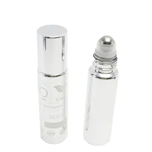 5ml Roll On Bottle Wholesale Superior Quality Silver Gold Metal Coating 5ml 10ml Glass Round Perfume Essential Oil Glass Roll On Bottle Roll-AN3