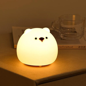 Lampe LED en silicone pour enfants Lampe colorée tactile rechargeable par USB pour chambre d'enfants Lampe de chevet animal ours - Product Image 4