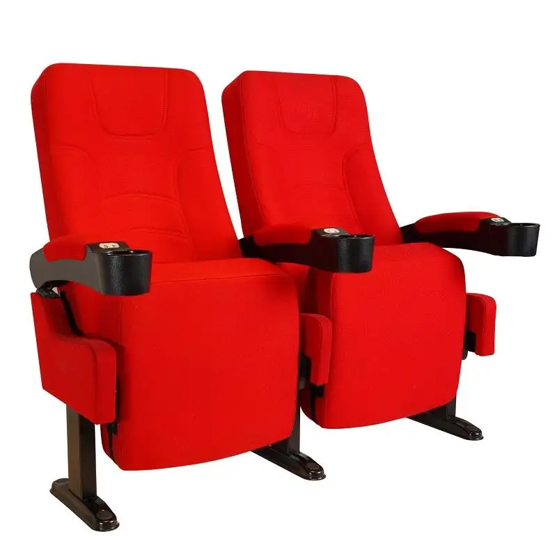 En çok satan kırmızı kumaş kilise kamu sinema tiyatro koltuk sandalye sinema sandalye bardak tutucu