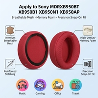 Coussinets d'oreille de remplacement en coton pour écouteurs sans fil Sony MDRXB950BT XB950B1 XB950N1 XB950AP, mousse isolante en maille