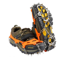 Crampons à 19 dents hautement élastiques en acier inoxydable, crampons de traction pour chaussures et bottes, antidérapants pour la marche sur la neige et la glace