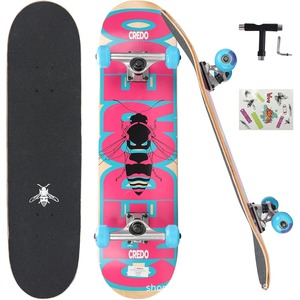 Planche à roulettes Credo Skateboard Exploding Butterfly Bee Popsicle Shape 8.0 pouces, durable, pour la ville, pour jeunes et adultes - Product Image 1