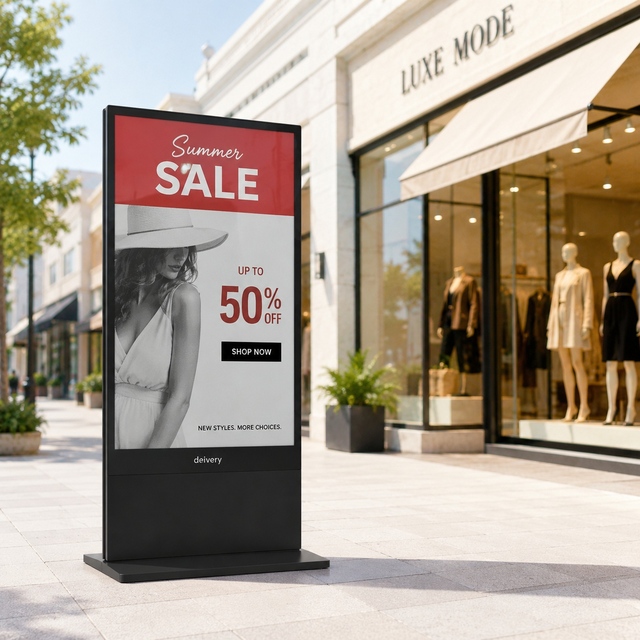 42 Inch Black White Outdoor E Ink Digital Signage Hard Coat E Paper Display For Retail Window Advertising And Notices