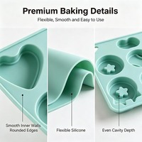 Moule à gâteau en silicone en forme de cœur OEM, plateau de cuisson à 12 cavités pour chocolat, gelée, savon, cupcakes, écologique, compatible lave-vaisselle, alimentaire