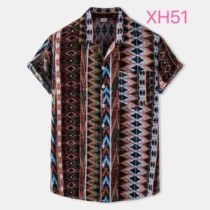 XH1811-1ฤดูร้อนชายหาดสวมใส่บวกขนาดของผู้ชายเสื้อแขนสั้น