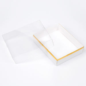 Các tông màu trắng gấp giấy kraft sô cô la Cookie bánh lưu trữ rõ ràng Top Bìa PVC cửa sổ nắp hộp bao bì - Product Image 4