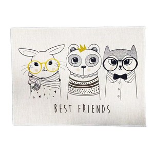 Vente en gros de napperons en lin table à manger transfert de chaleur 40*30cm tapis de table imprimable vierge de sublimation personnalisé impression recto-verso - Product Image 4