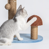 Arbre à chat moderne en sisal et corde de coton, griffoir design cocotier, tour pour chat à 2 niveaux durable pour chatons, vente en gros pour animaux de compagnie