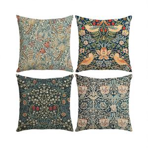4PCS/SET Rectangle Vintage Floral <b>Throw</b> Pillow Covers Eco-Friendly 100% Polyester Customizable Hotel & Home Bedroom Decor - Product Image 4