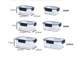 حاوية محكمة الغلق للثلاجة والخضروات والفواكه الطازجة منظم حاوية شفافة لتخزين الطعام صندوق مع غطاء - Product Image 3
